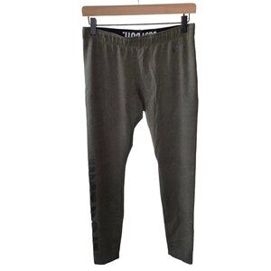 Nike Just Do It Leggings Logo Band Just Do It Pant Leg Text Olive Green Stretchy